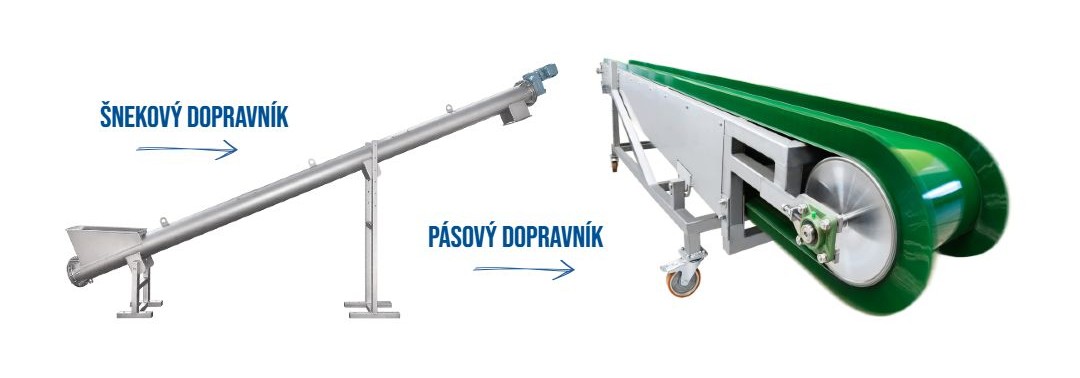 Šnekový a pásový dopravník MIVALT